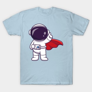 Cute Astronaut Super Hero Cartoon T-Shirt